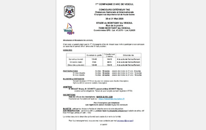 Compétition TAEI &amp; TAEN de Vesoul le Samedi 30 après-midi et Dimanche 31 Mai 2026 à Montigny-les-Vesoul