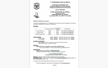 Compétition TAEI &amp; TAEN de Vesoul le Samedi 30 après-midi et Dimanche 31 Mai 2026 à Montigny-les-Vesoul