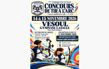 Mandat Compétition Salle 2 x 18 M à Vesoul le samedi 14 et dimanche 15 Novembre 2026 au Gymnase Lasalle.