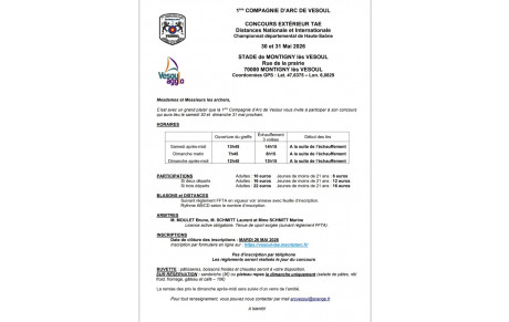 Compétition TAEI &amp; TAEN de Vesoul le Samedi 30 après-midi et Dimanche 31 Mai 2026 à Montigny-les-Vesoul